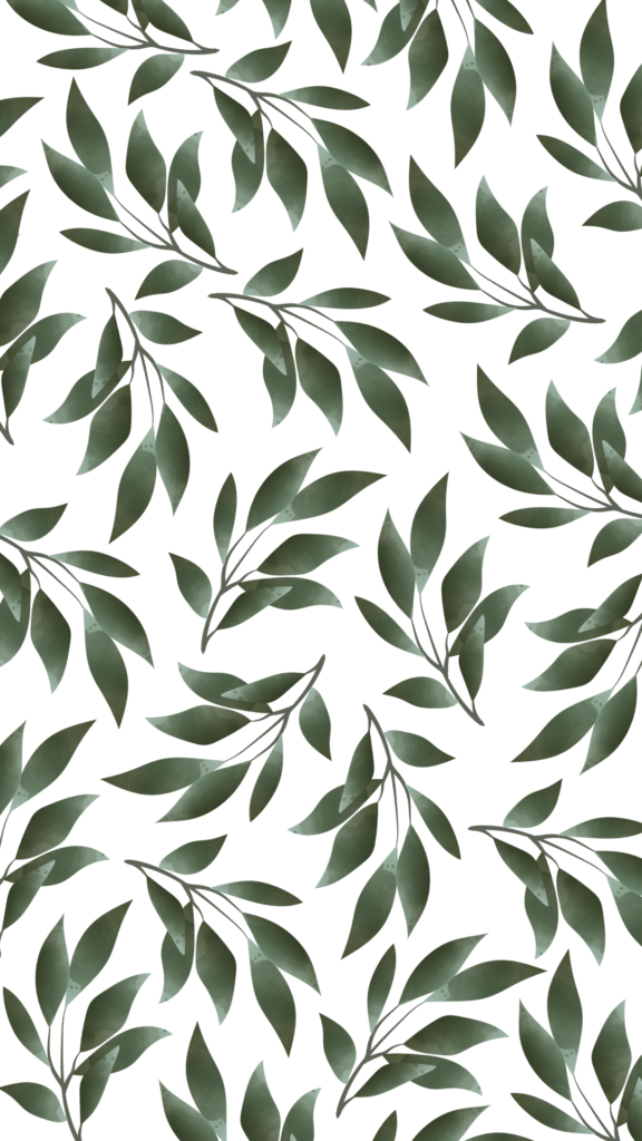 white background, green leaves