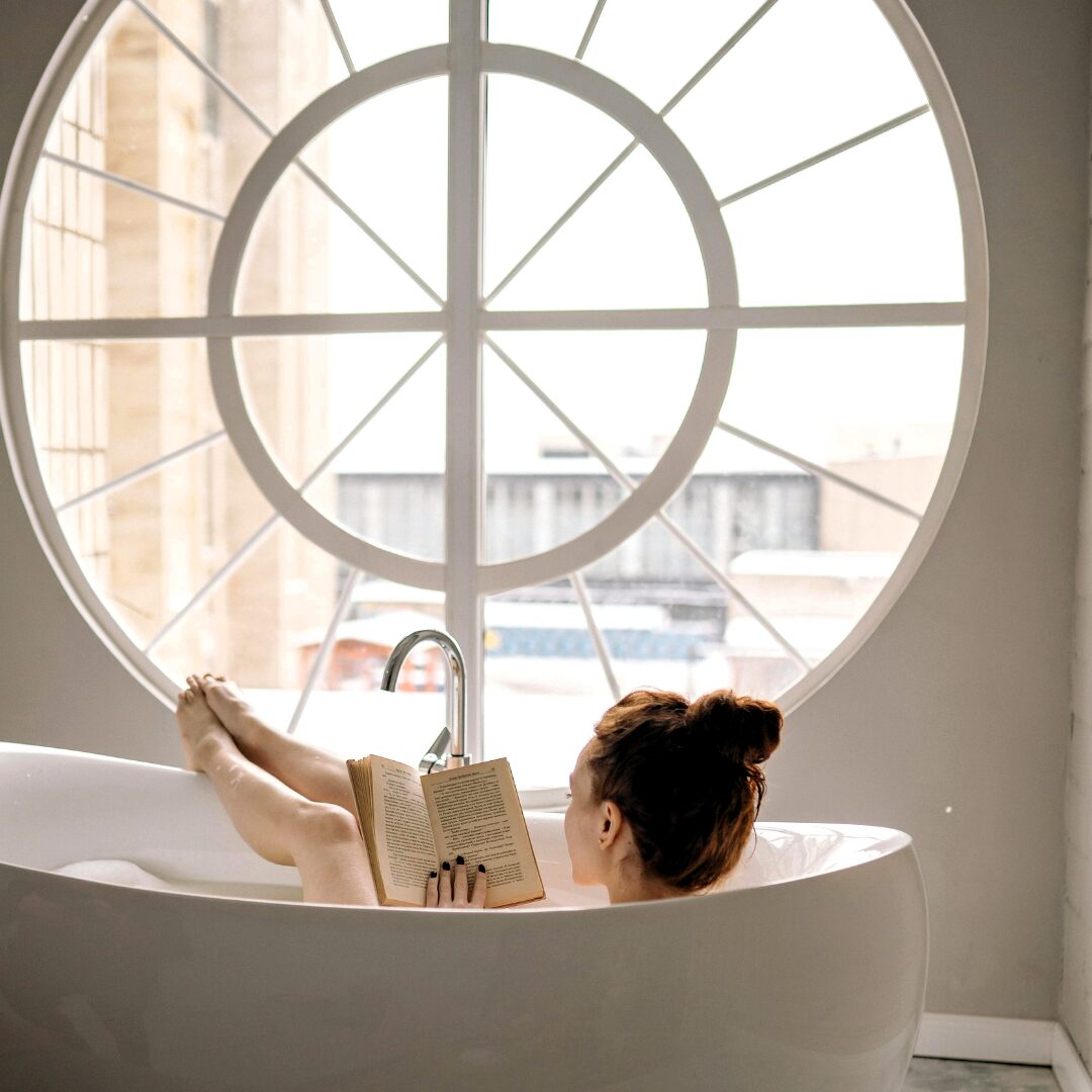 woman in bath tub-sticking to a bedtime routine