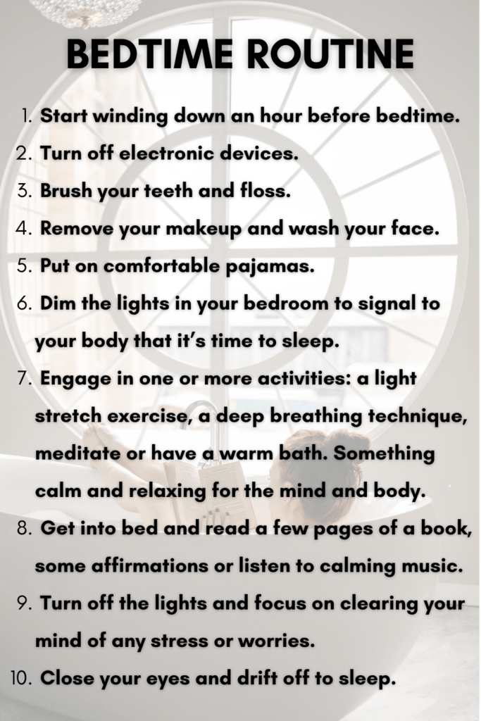 10 Ways to Stick to a Bedtime Routine -listed