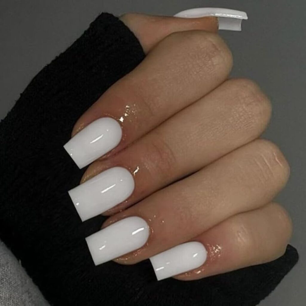 high class nail ideas -coconut white