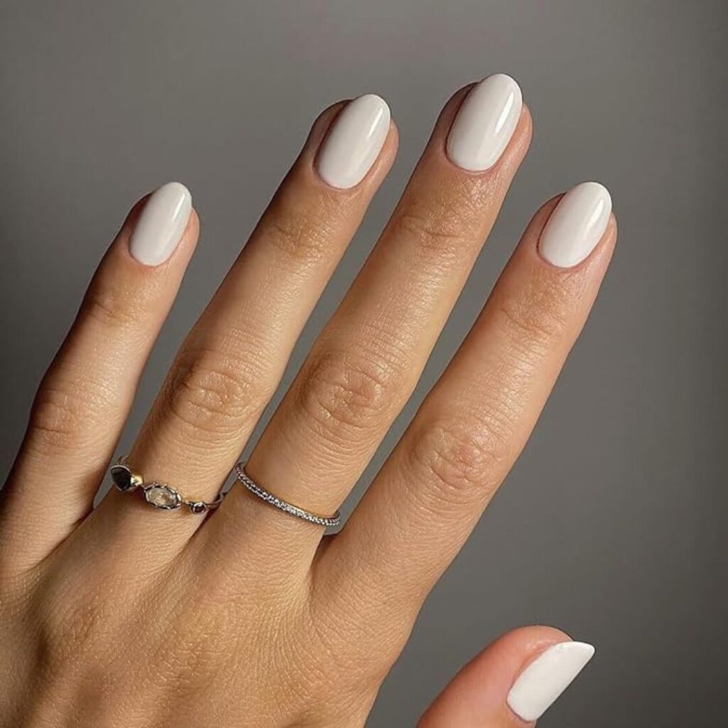 high class nail ideas -cream puff white