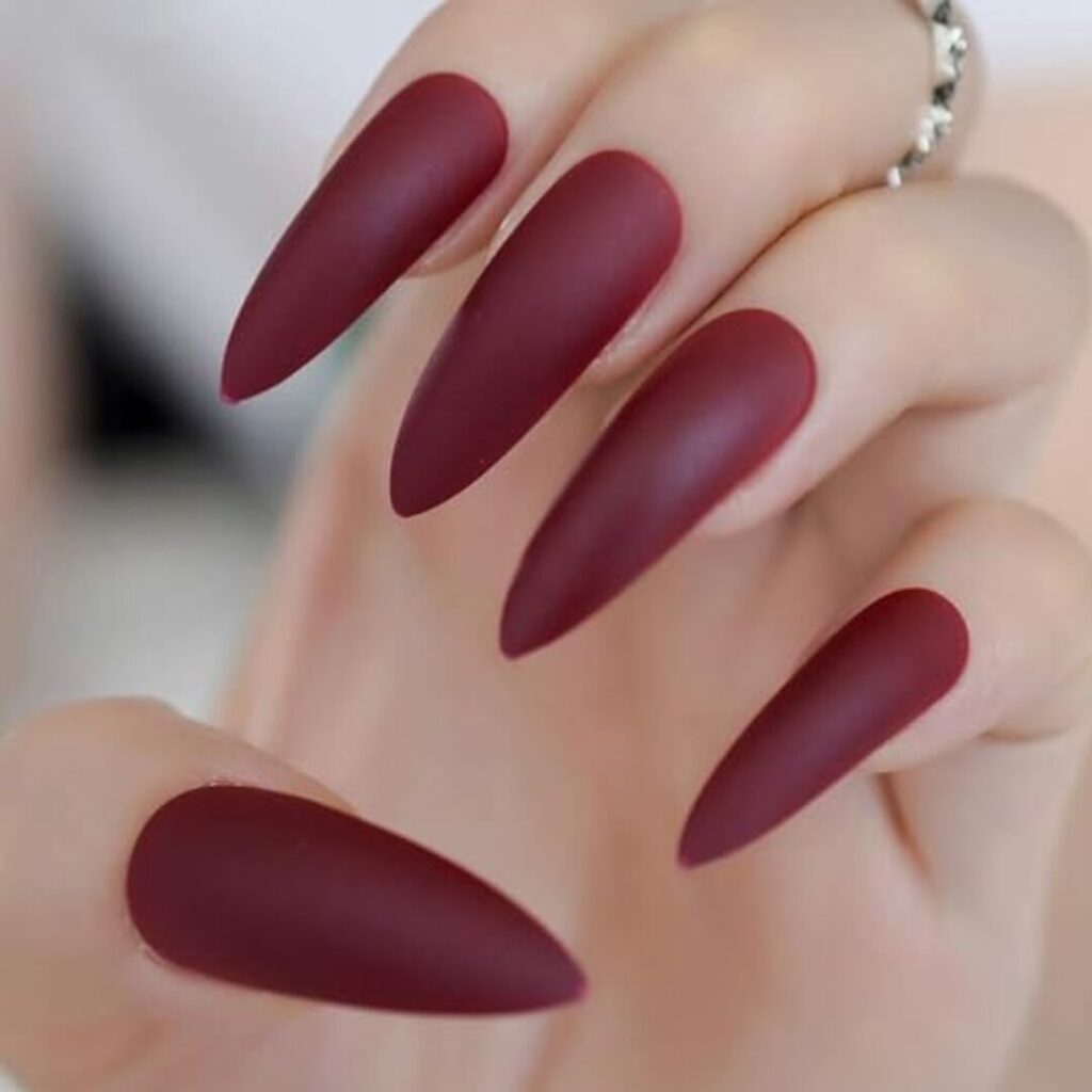 Matte Burgundy Red -High Class Nails for a Quiet Luxury Look