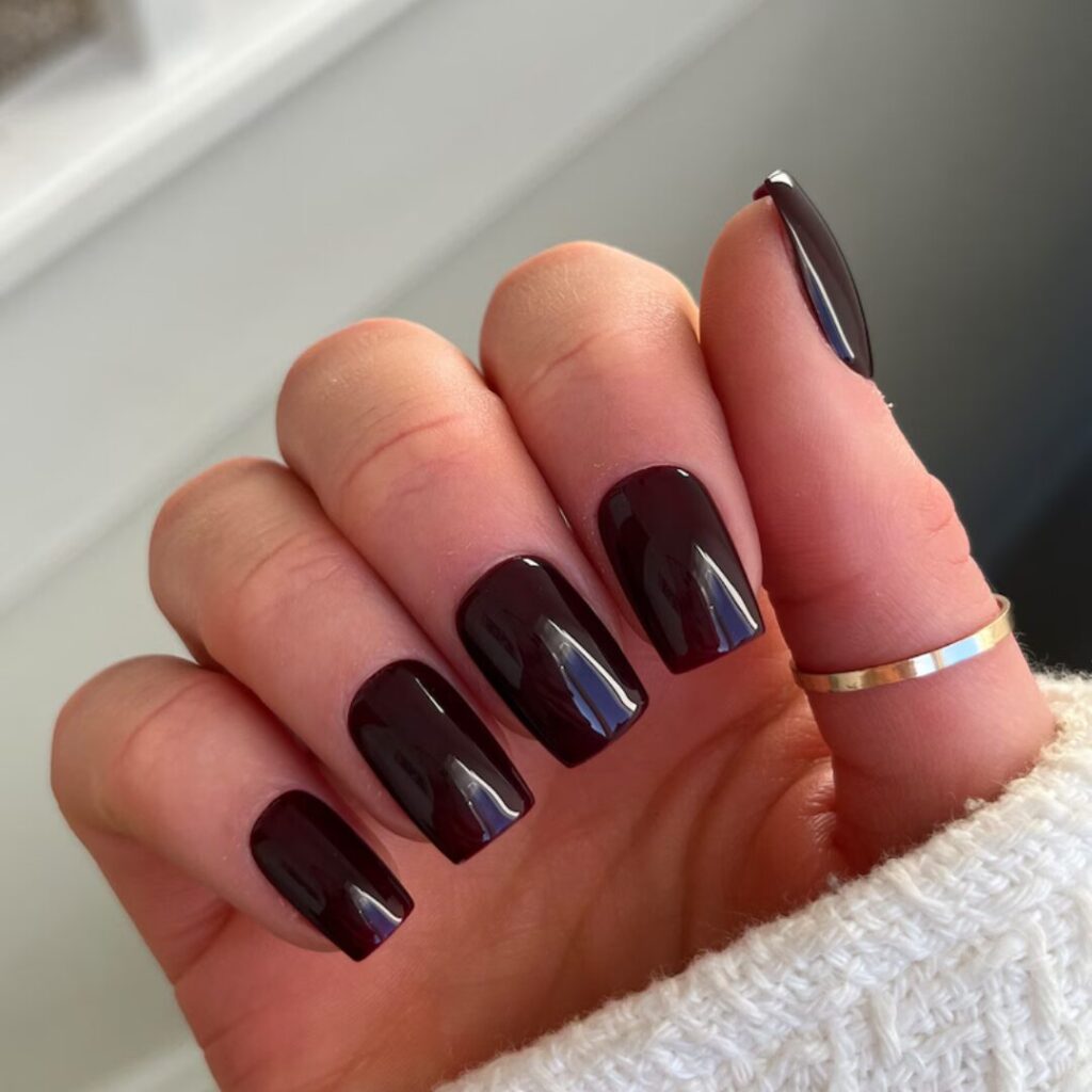 high class nails -red wine