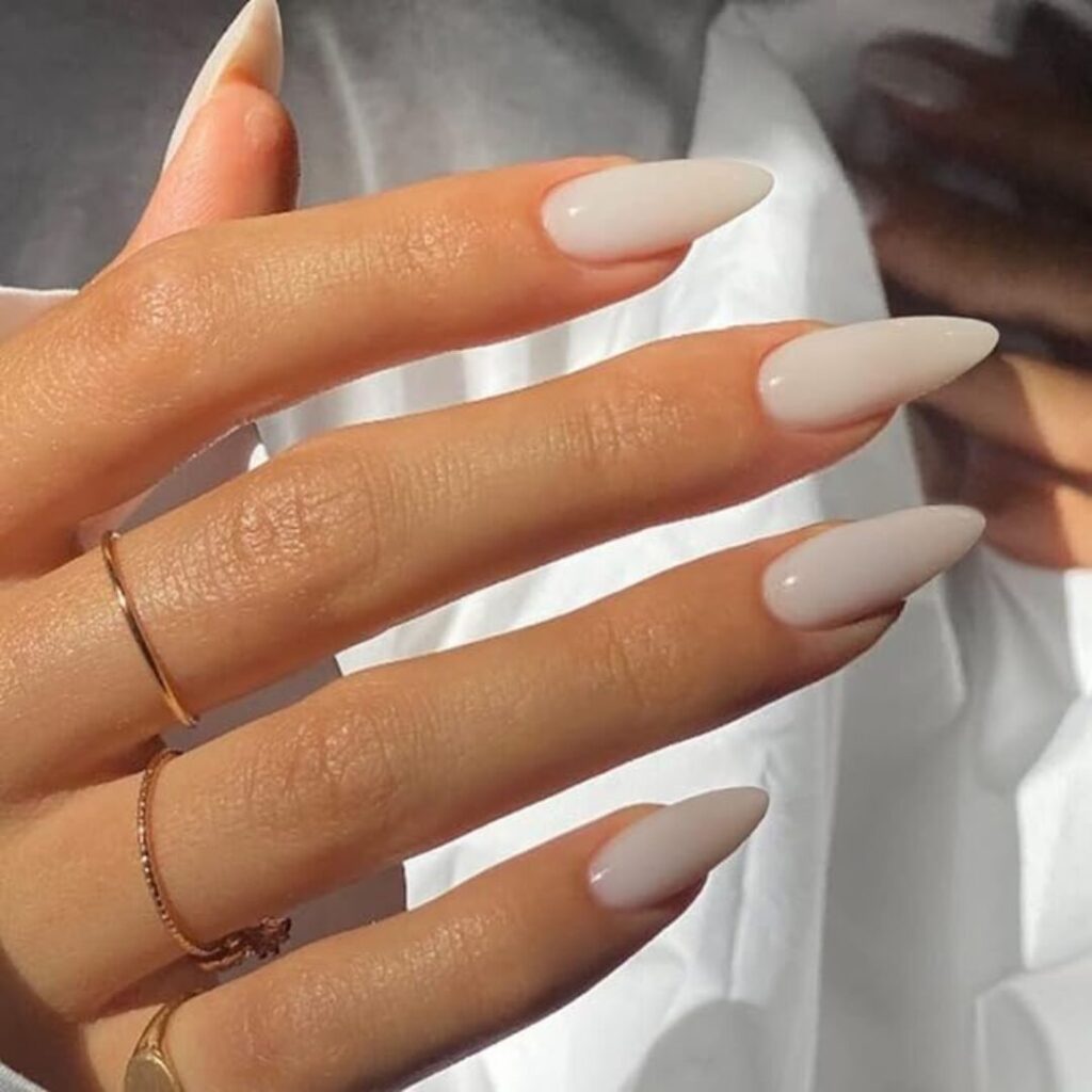 high class nail ideas -milky white