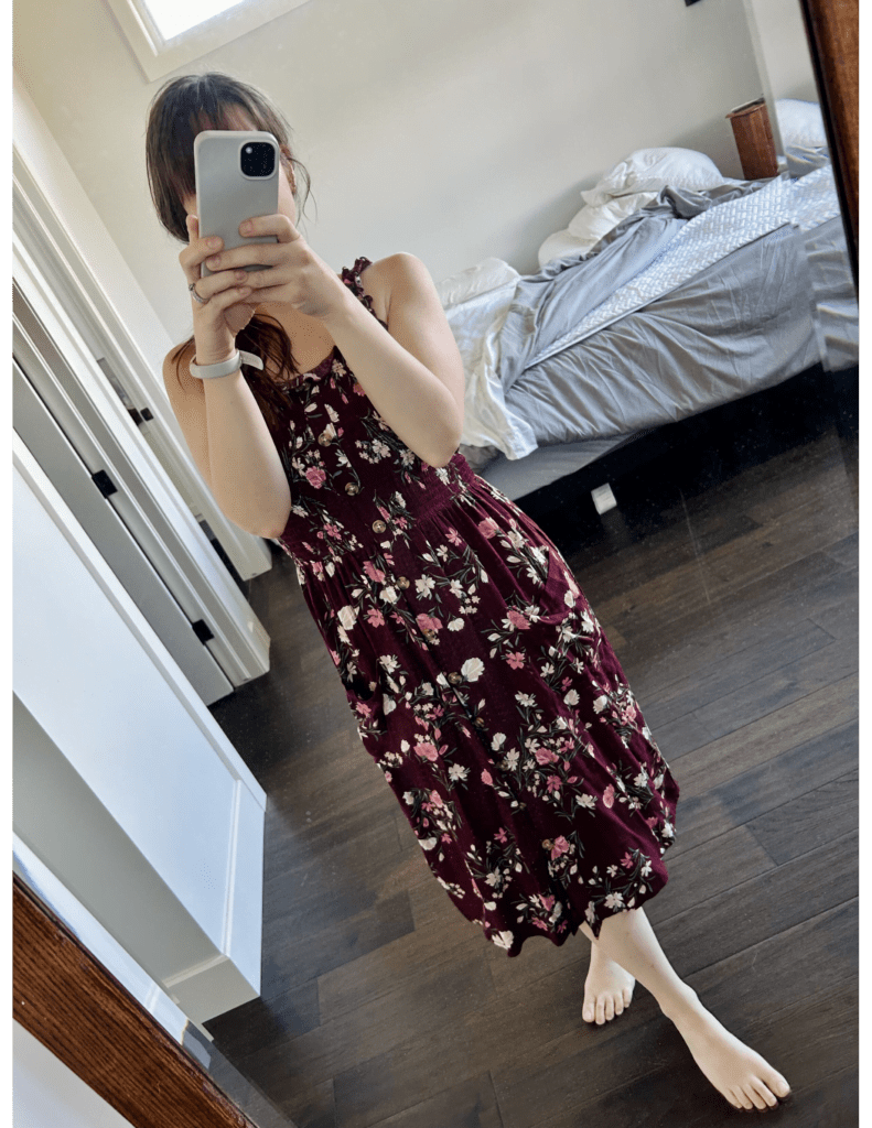 simple floral dress with pockets