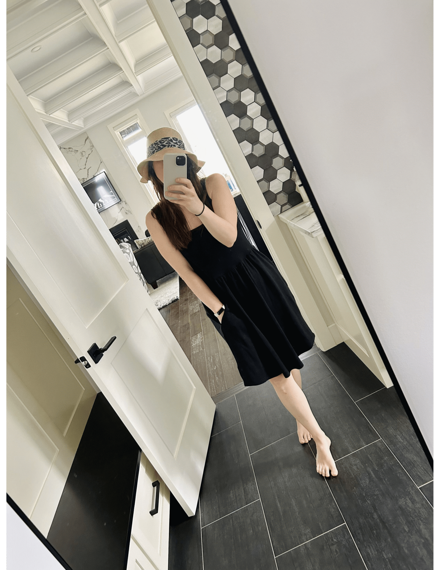 simple black dress with pockets