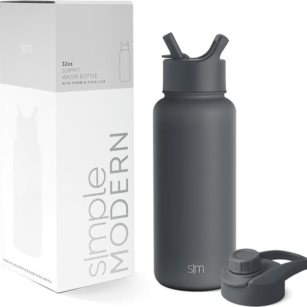 water bottle -simple modern black