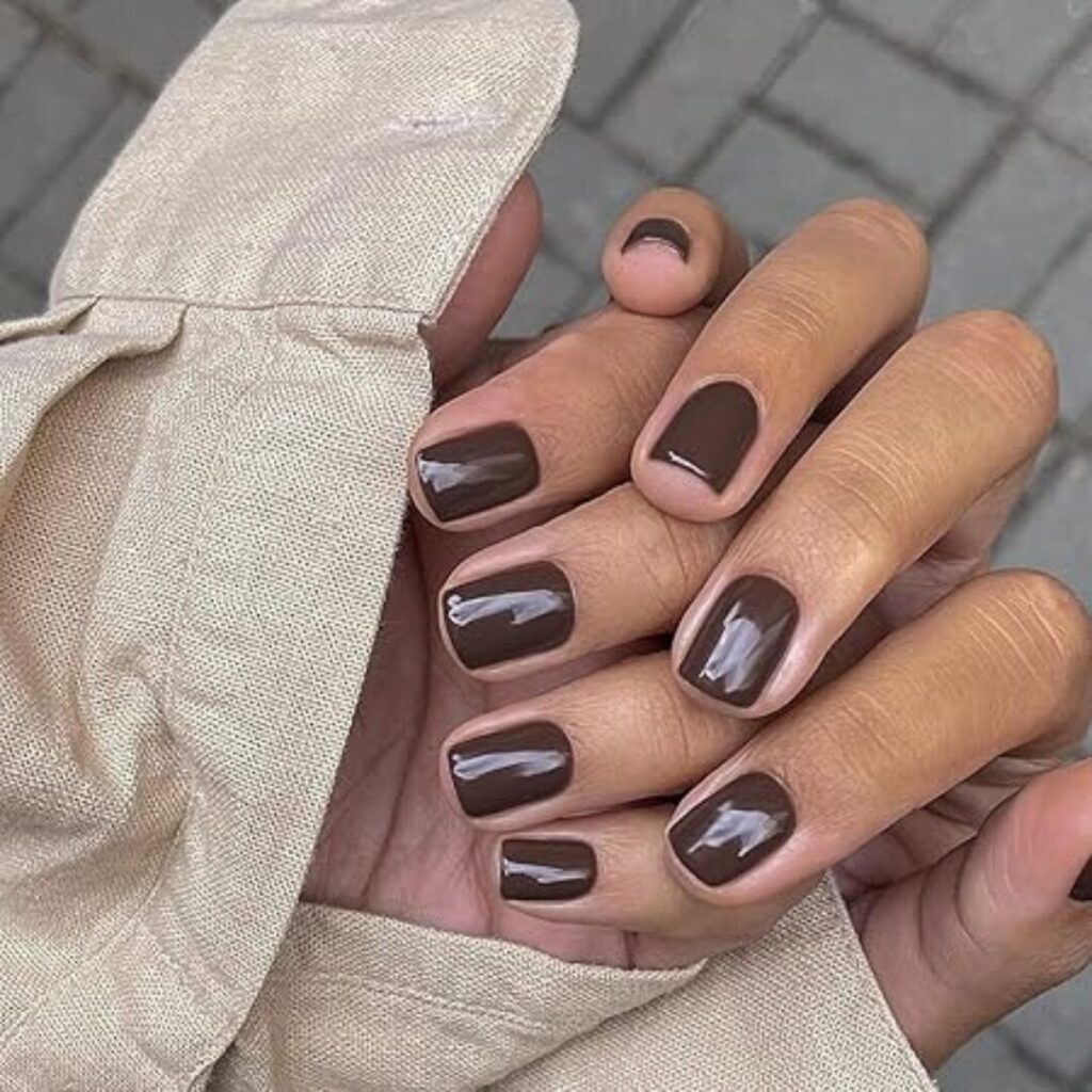 Elegant Dark Brown Nails - 