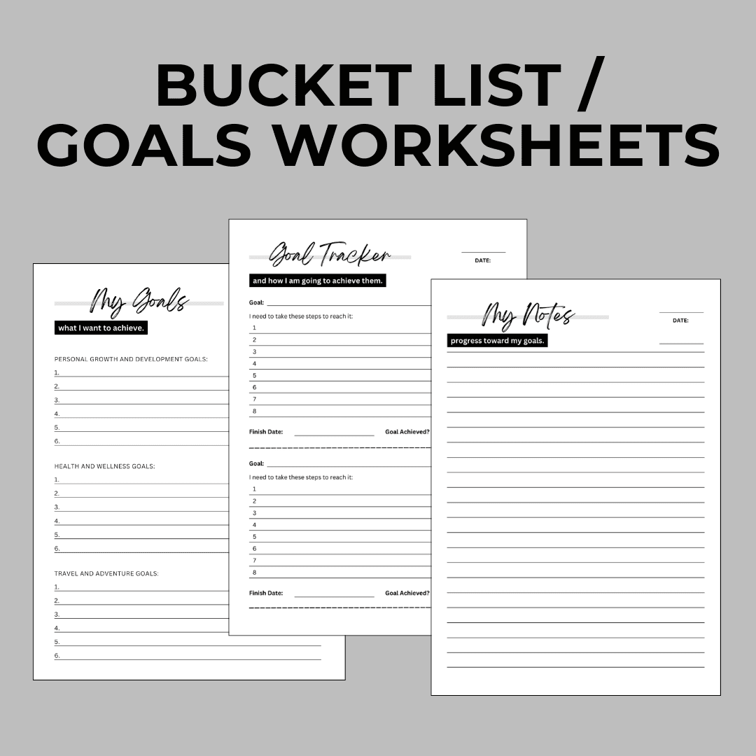 Bucket List / Goal Worksheets