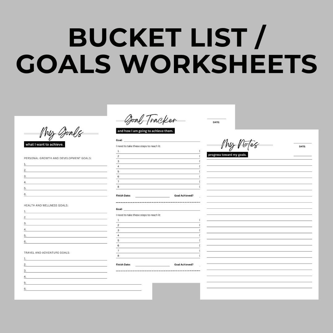 Bucket List -Goals Worksheets -280 Life-Changing Bucket List Ideas for Personal Growth, Passion, and Fun