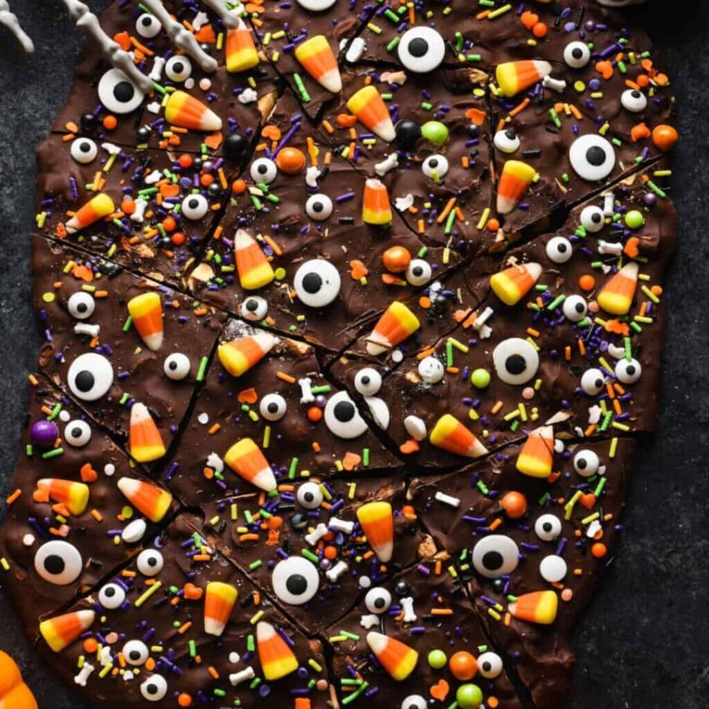 Halloween Candy Bark -30+ Spooky Halloween Treats Your Kids Will Love