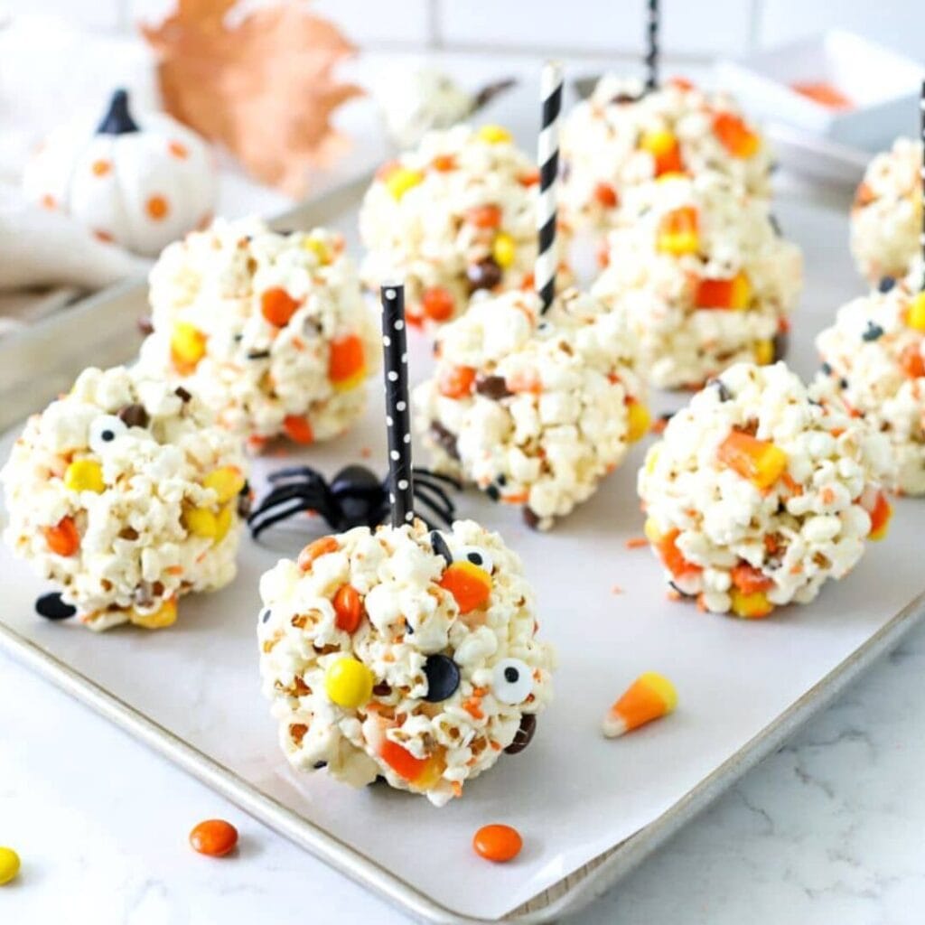 Halloween Popcorn Balls -30+ Spooky Halloween Treats Your Kids Will Love