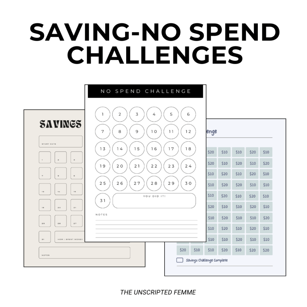 No Spend Challenges & Saving Challenges