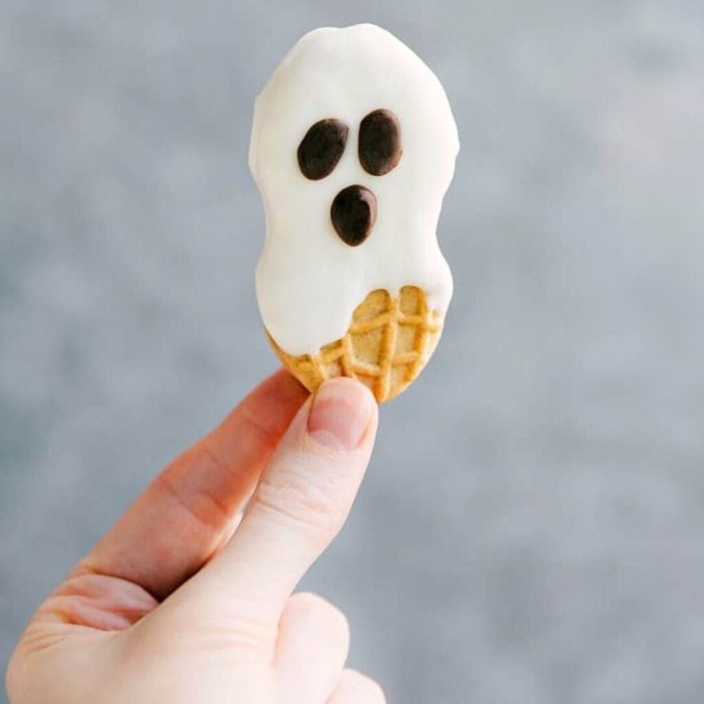 Nutter Butter Ghost Cookies -30+ Spooky Halloween Treats Your Kids Will Love