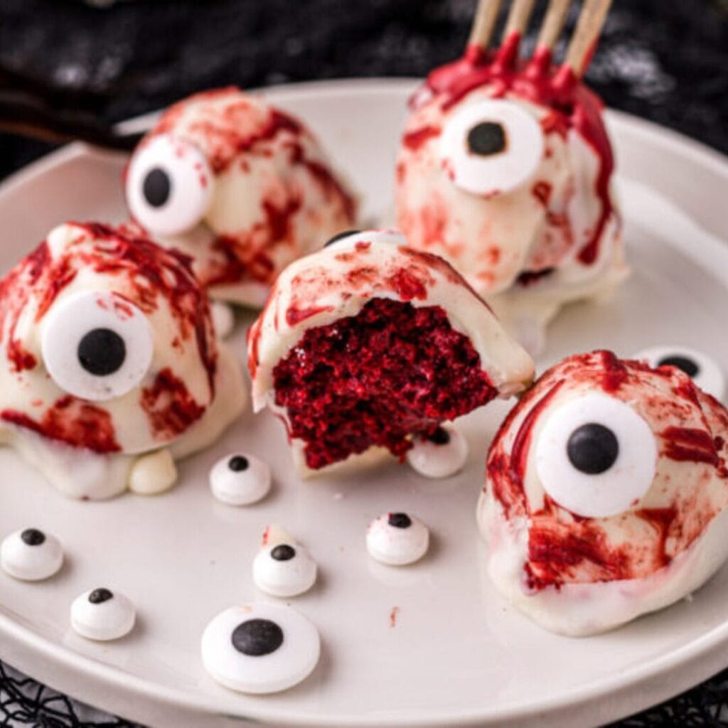 halloween donut hole eyeballs -30+ Spooky Halloween Treats Your Kids Will Love