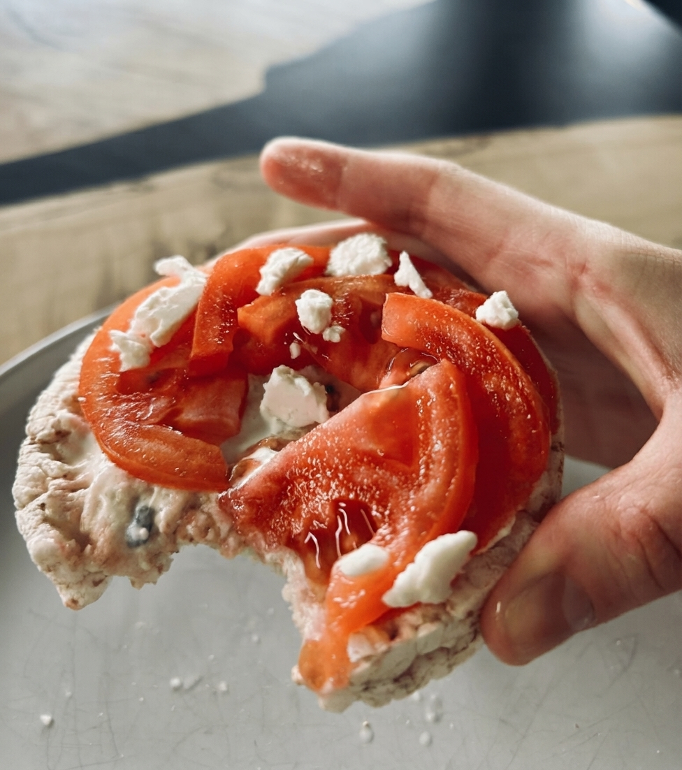 5-Minute Mediterranean Rice Cake Recipe with Tzatziki & Tahini